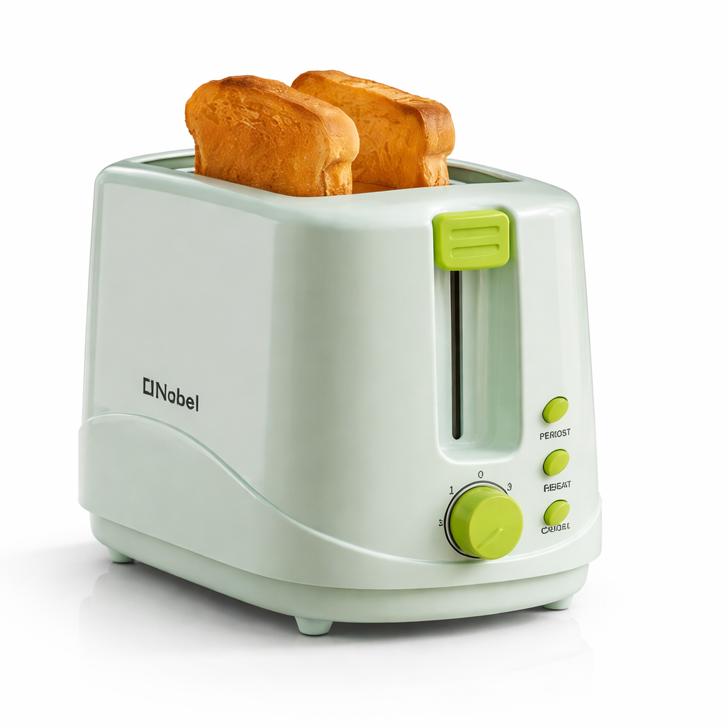 Nobel toaster from My Store with four slots for bread, featuring modern design and control buttons on a clean kitchen countertop.