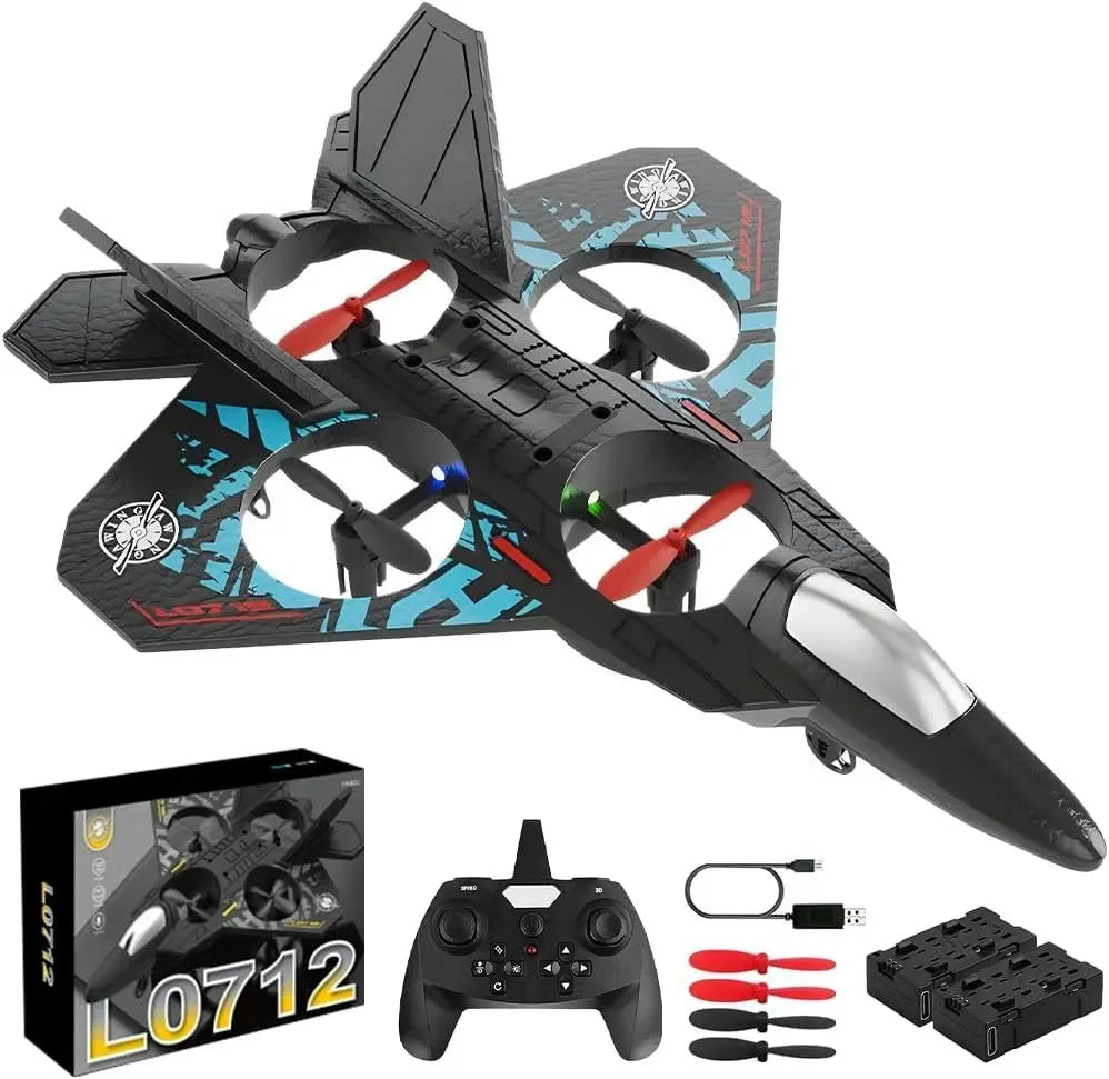 TAK TAK RC fighter jet drone toy with sleek design, remote control, and vibrant colors suitable for outdoor play.